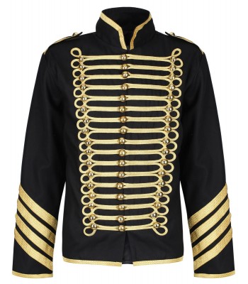 Men Silver Gold Military Jacket Drummer Gothic Army Parade Jacket